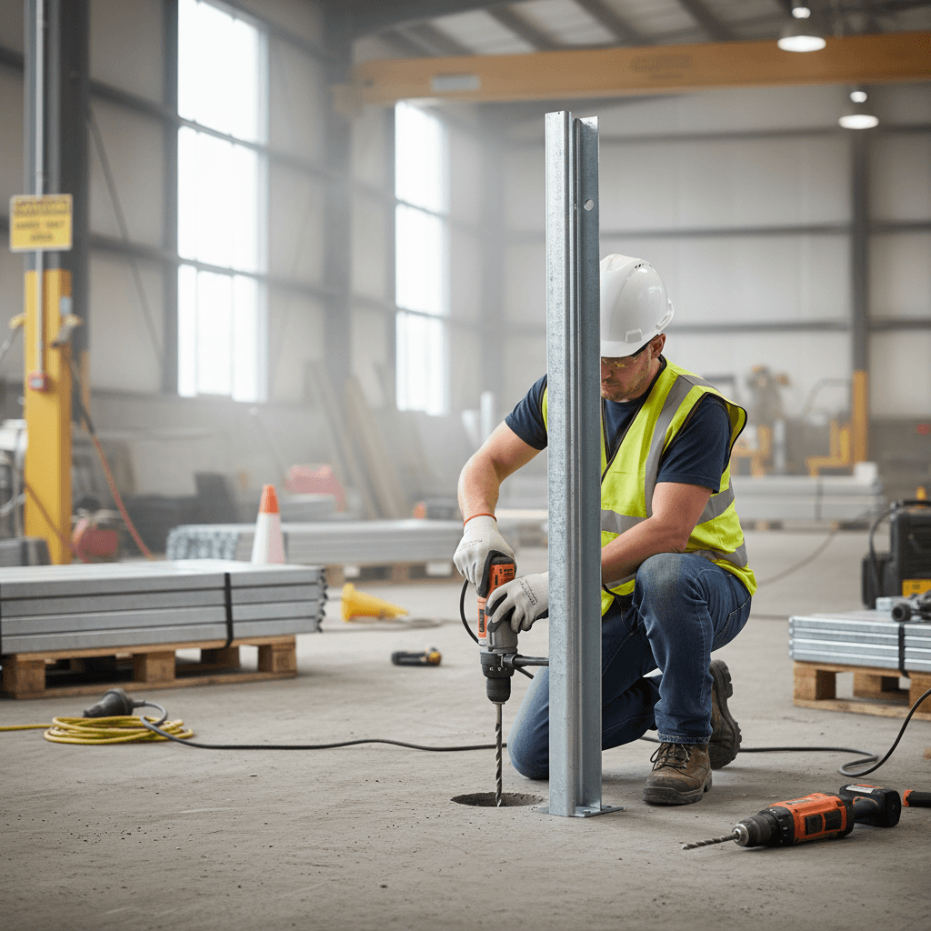 Armco Barrier Post 1160mm Z Section – Galvanised Steel Dig-In Crash Barrier Post