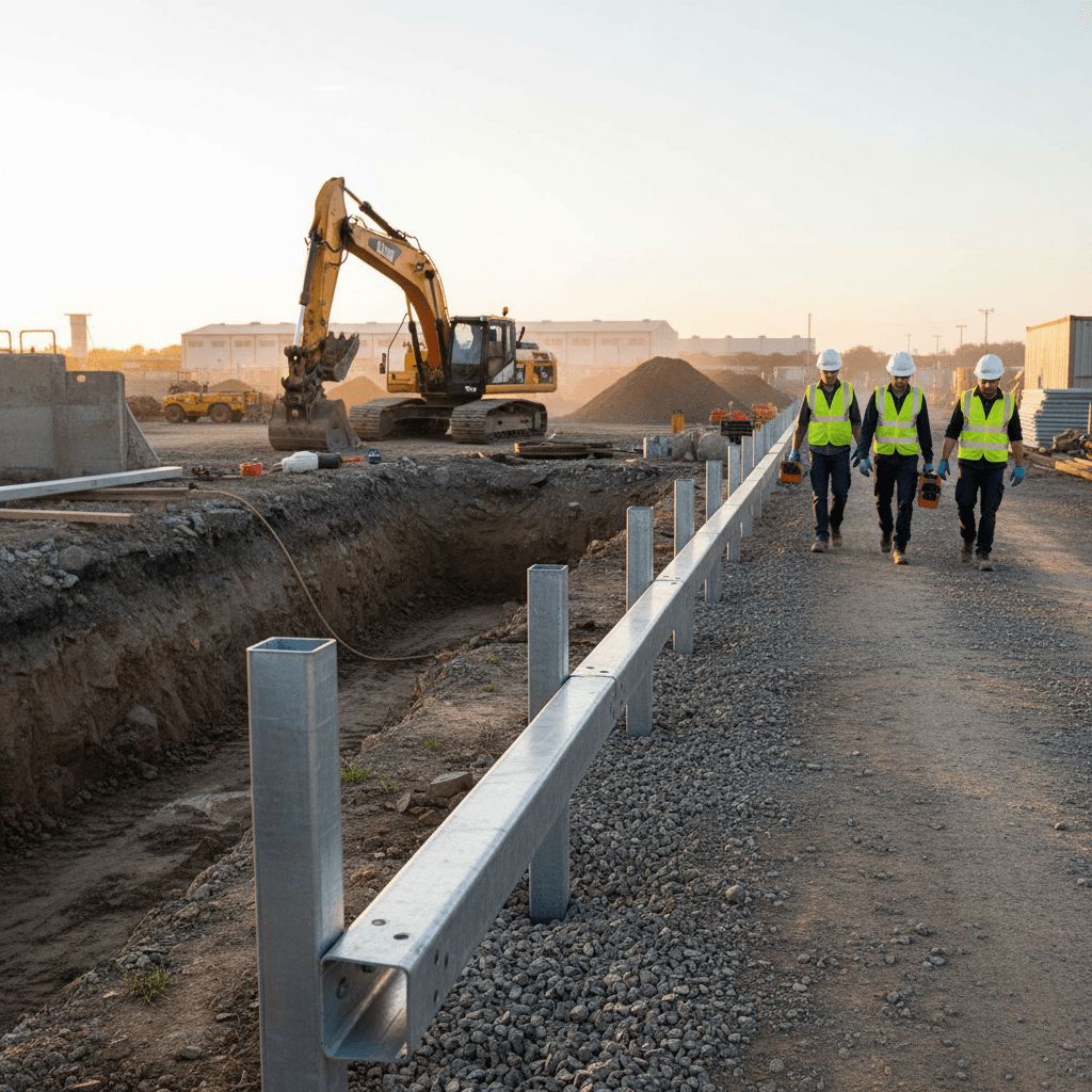 Open Box Beam Barrier Rail 2.4m – Galvanised Steel Crash Barrier for Forklift and Vehicle Impact Protection — image 2